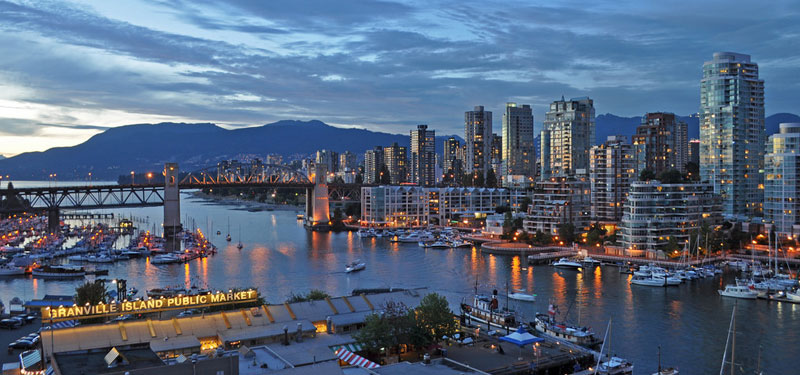 Named for the creek which is borders, the False Creek neighbourhood stretches from Burrard to Ontario street along the water, encompassing Vancouver's infamous Granville Island, and the new Olympic Village development. The Olympic Village development, now known as Southeast False Creek, is the second neighbourhood in the world to meet the Platinum LEED Standard for Sustainability.