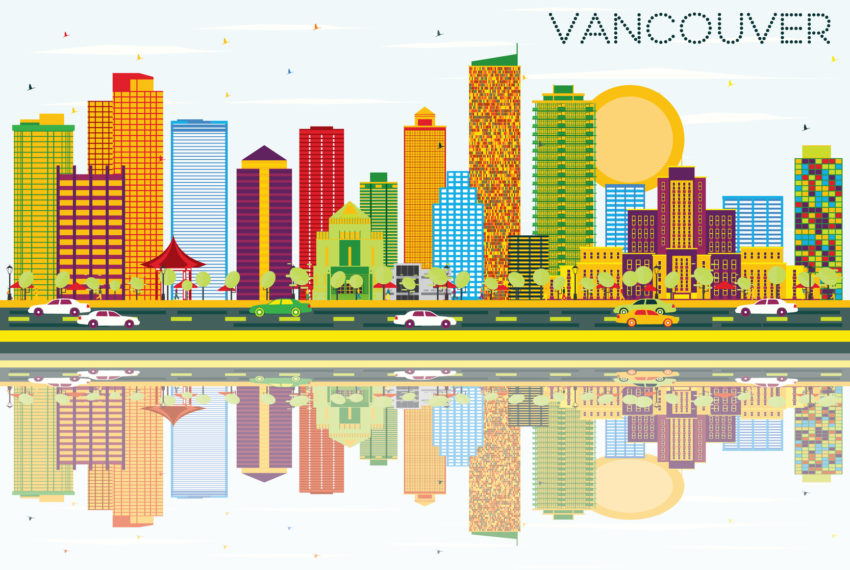 Vancouver Real Estate Skyline with Color Buildings